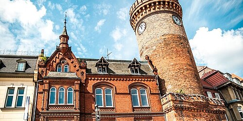 Blick auf den Spremberger Turm von unten 