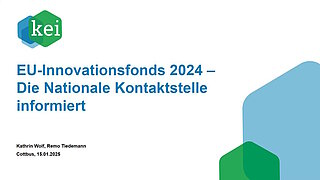 Titelfolie einer PowerPoint Präsentation mit KEI Logo 