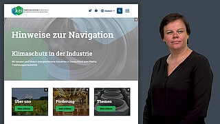 eine Grafik, daneben eine Person 