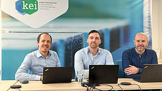 Dr. Erik Troschke, Dr. Pascal Freund und Robert Dünnwald vom KEI beim Skizzenworkshop